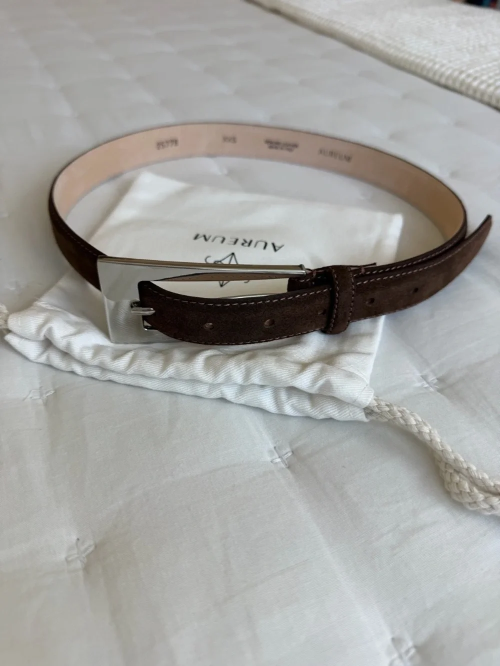 Aureum NWOT XXS No. 10 Belt Chocolate Brown Suede & Silver Buckle